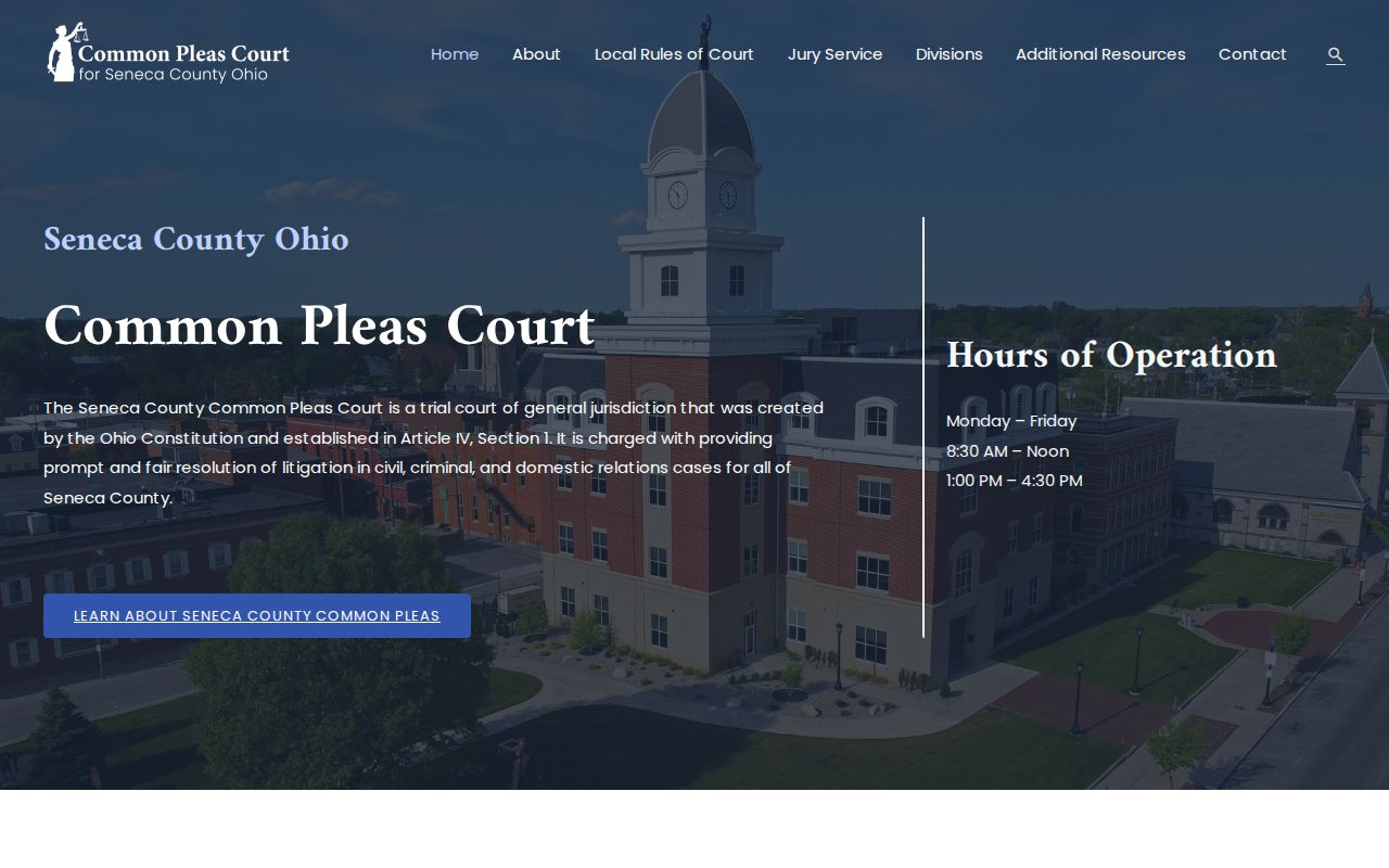 Seneca County court docket Common Pleas Court source