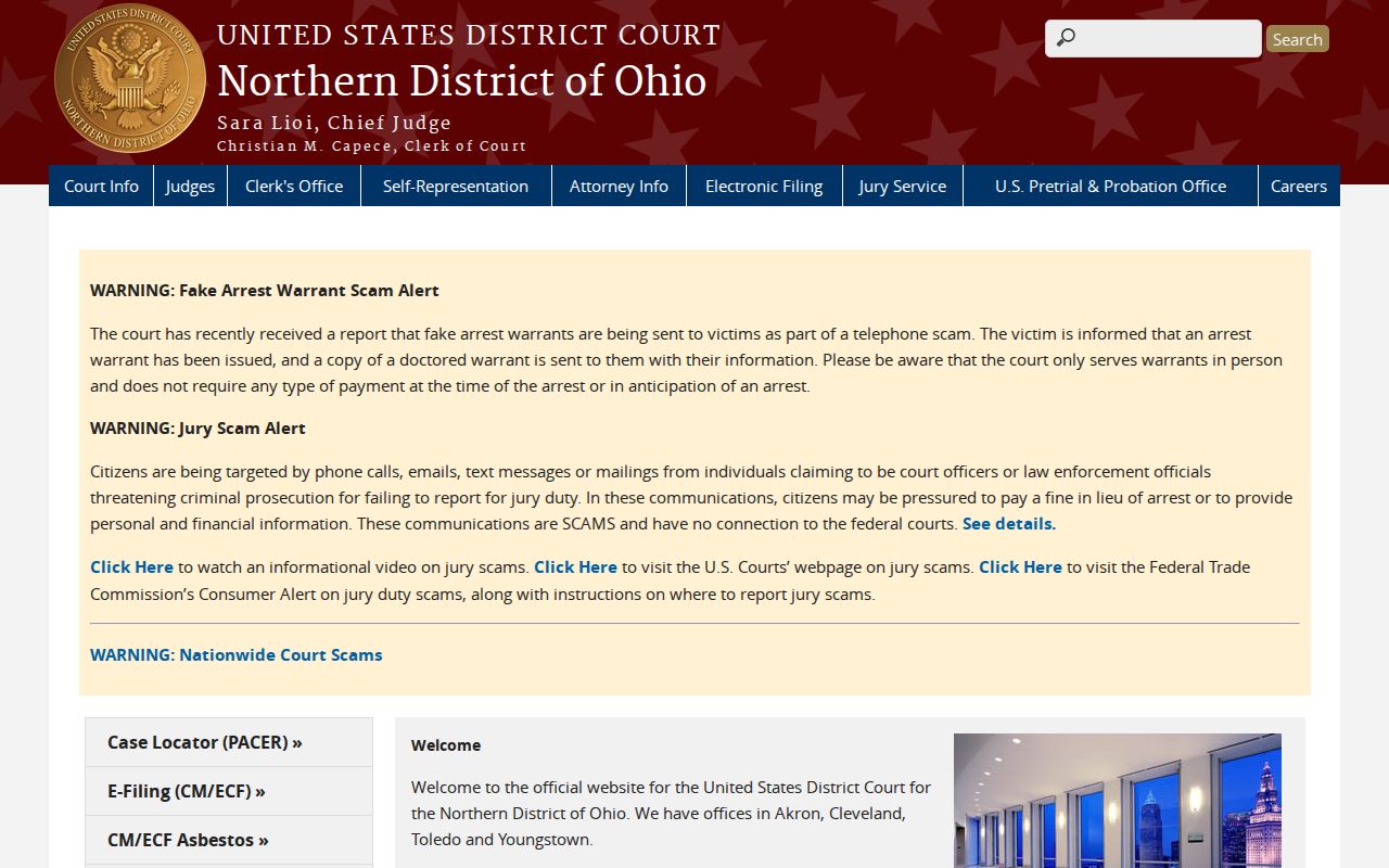 U.S. District Court for the Northern District of Ohio official court information
